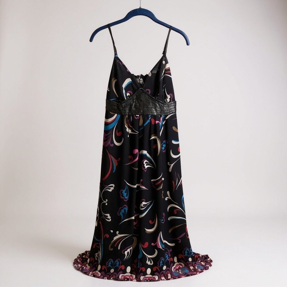Buffalo‎ David Bitton Maxi Dress Boho Paisley Black Multicolor NWT Size L